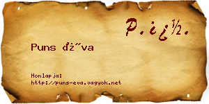 Puns Éva névjegykártya